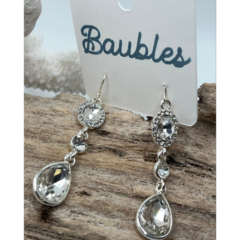 Baubles Silver Austrian Crystal Earrings